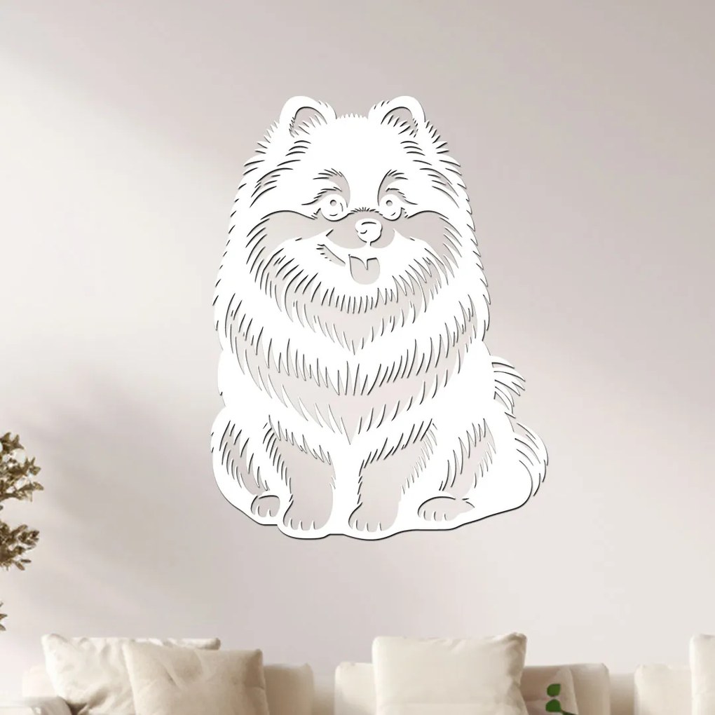 dřevo života Drevený obraz psa Pomeranian Rozmery - cm: 45x60, Zvoľte farbu dekoru: Orech