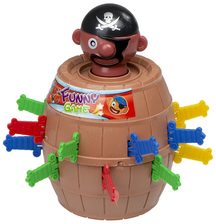 KIK Arkádová hra Mad Pirate barrel Stab the pirate 9 x 9 x 12,5 cm