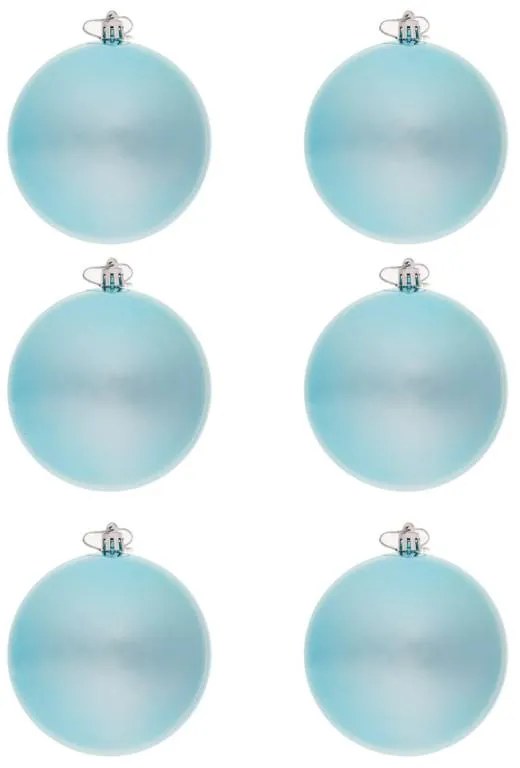 DECOLED Plastová guľa, 10 cm, svetlomodrá, 6x lesklá
