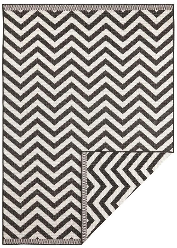 NORTHRUGS - Hanse Home koberce Kusový koberec Twin Supreme 103433 Palma black creme – na von aj na doma - 160x230 cm