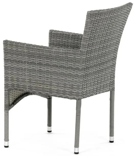 Autronic Záhradná stolička, kov, polyratan, sivá,AZC-S2118 GREY