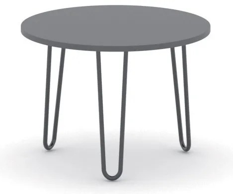 Okrúhly konferenčný stôl SPIDER, priemer 60 cm, čierna podnož, grafit