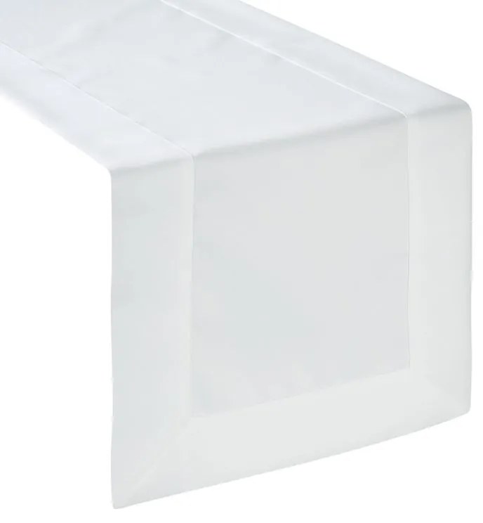 Vodoodpudivý behúň na stôl Aleksa 40 × 180 cm – biely