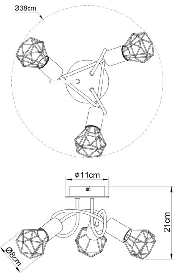 Globo 54802S-3DH - Prisadený luster XARA 3xE14/40W/230V