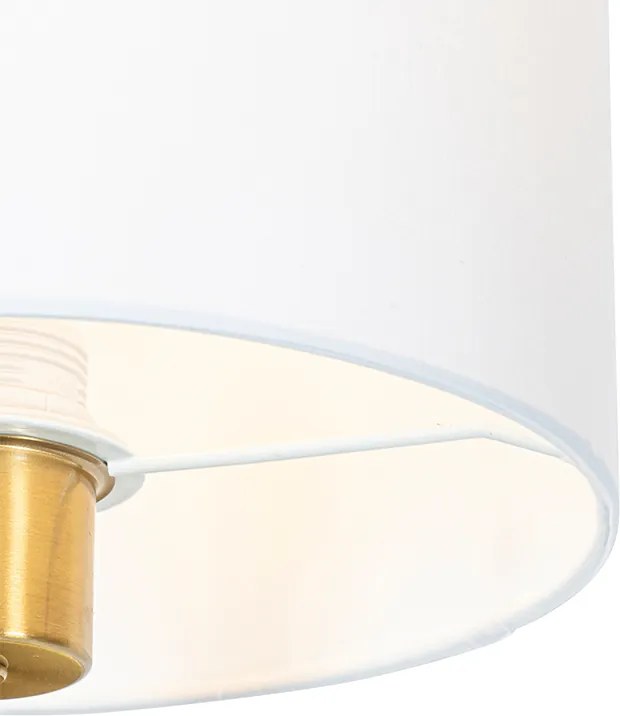 Klasická nástenná lampa zlatá s látkovým tienidlom biela - Cas