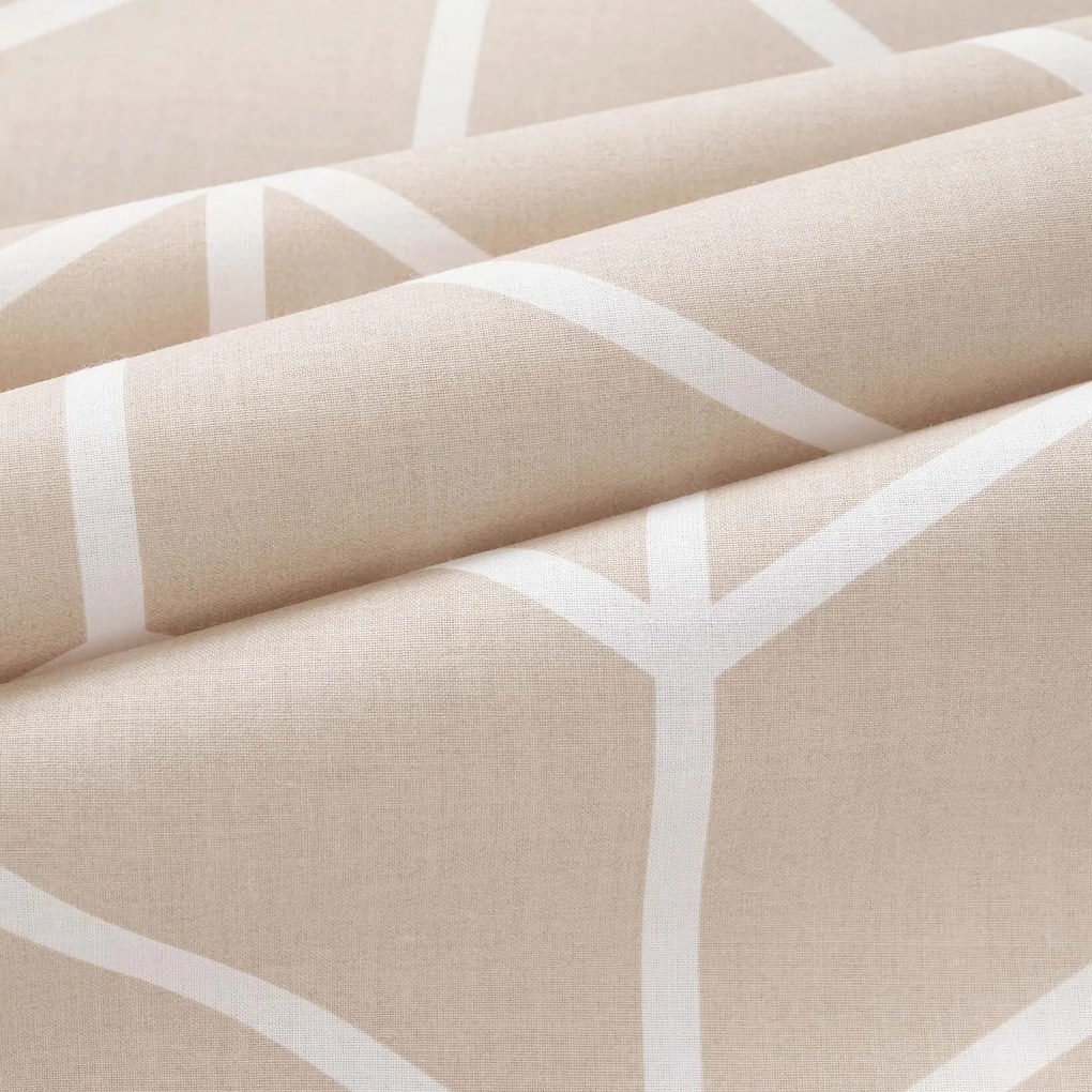 Goldea bavlnený záves - biely cikcak na béžovom 160x150 cm