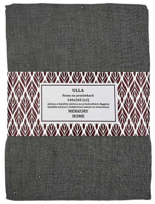 Záclona na priechodkách Ulla polyester tmavo šedá 140x260 Merkury Home II/22