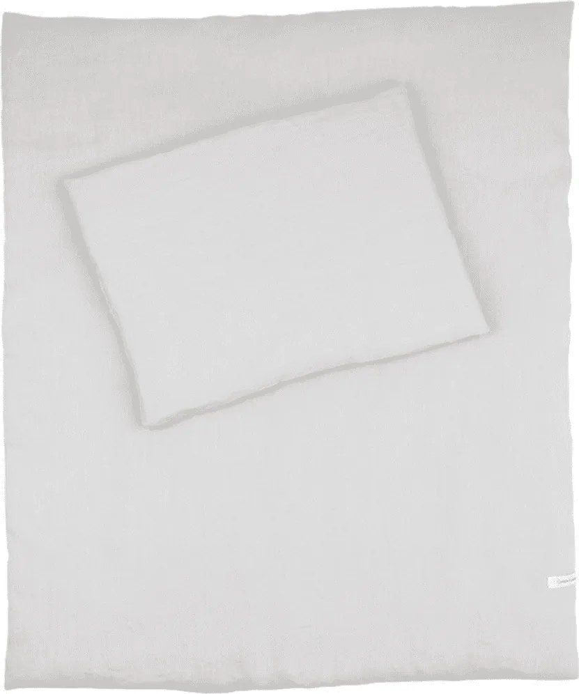 Ľanová sada do postieľok s výplňou svetlo šedá 50x65 cm