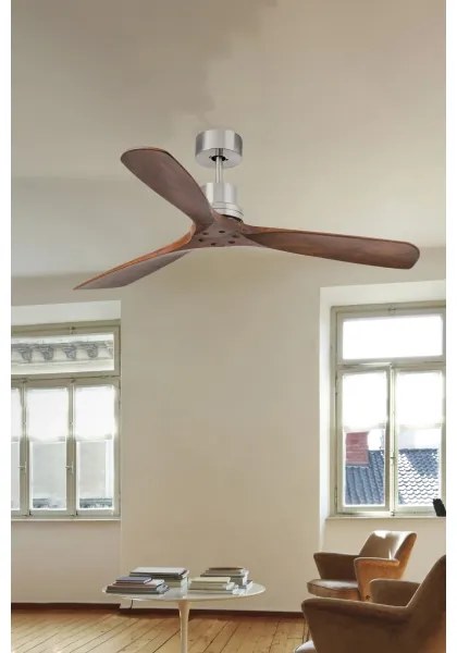 FARO 33370DC - Stropný ventilátor LANTAU hnedá/matný chróm pr. 132 cm + DO