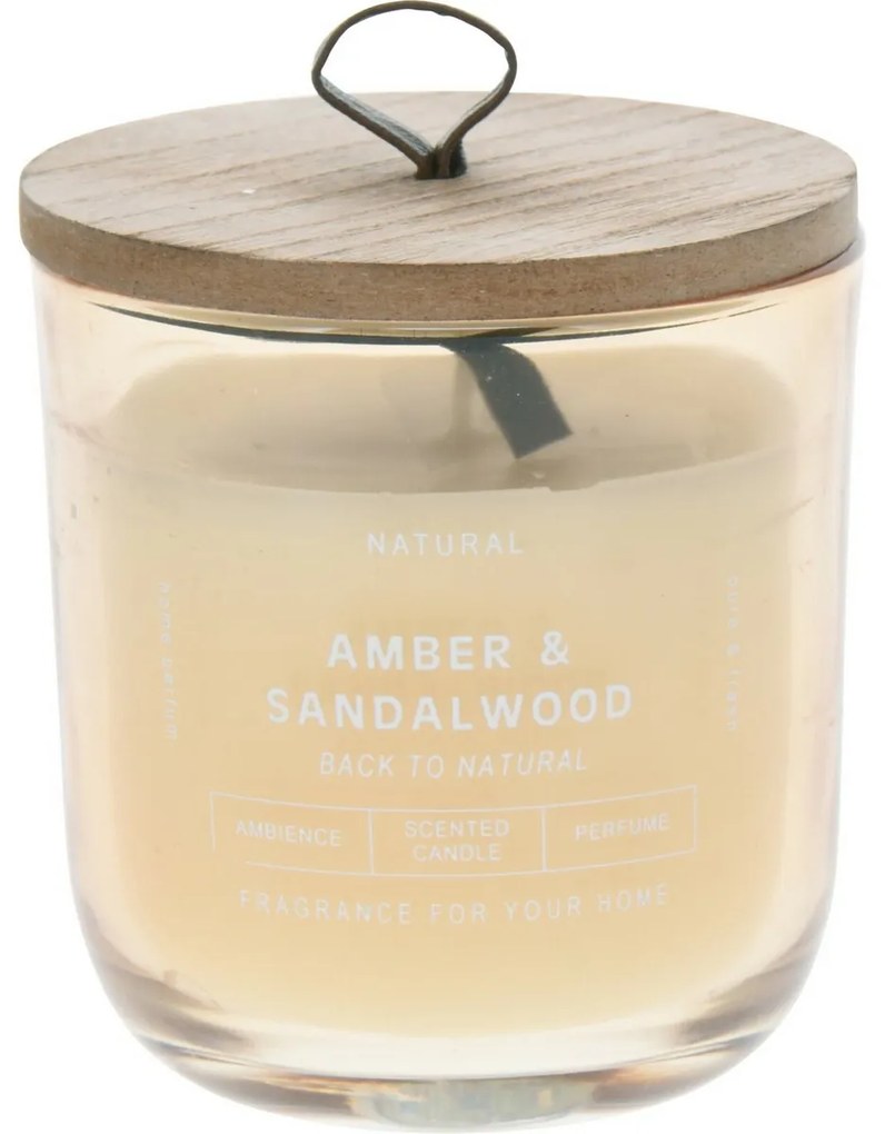 Svíčka ve skle Back to natural, Amber & Sandalwood, 250 g