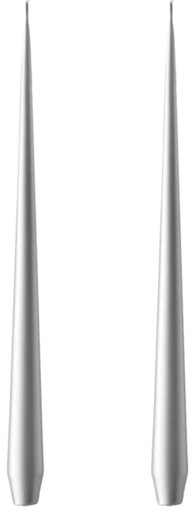 ester & erik Sviečka Taper 32 cm – 92 Silver Metallic – sada 2 ks
