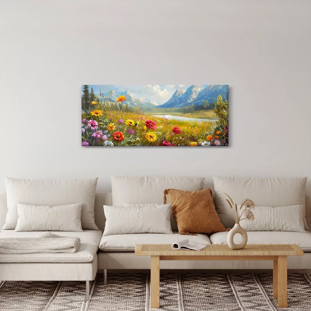 Obraz - Maľovaná krajina (120x50 cm)