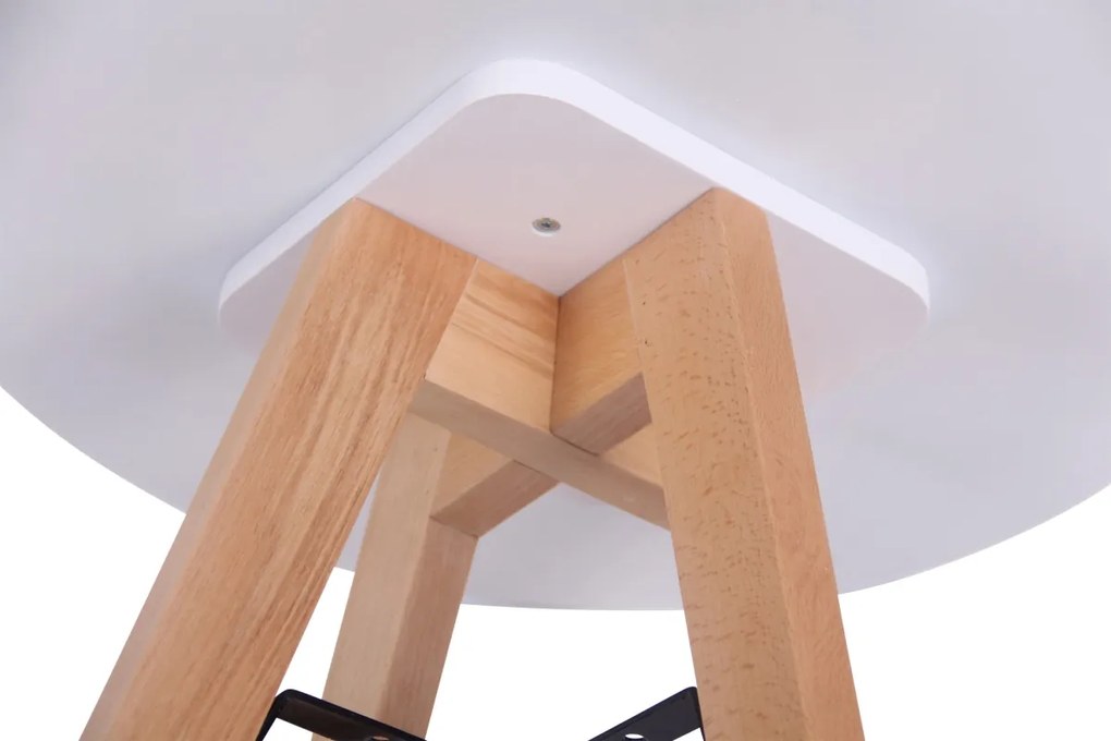 Jedálenský stôl okrúhly Viktor 60, nohy natura - v75 x Ø60 cm - Biela