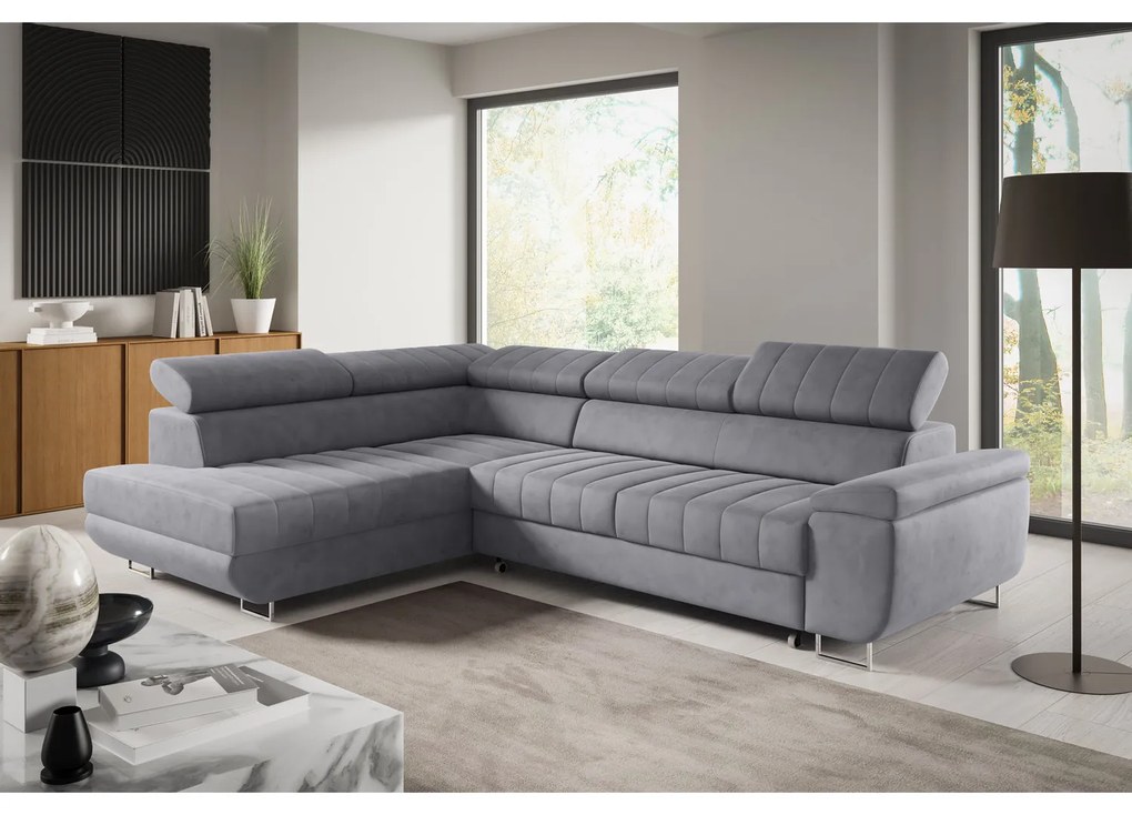 Rozkladacia rohová sedacia súprava HORIZONTE Ľavá Červená