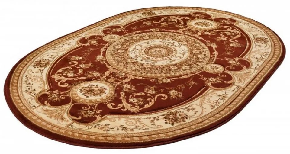 *Kusový koberec klasický vzor 3 hnedý ovál 160x220cm