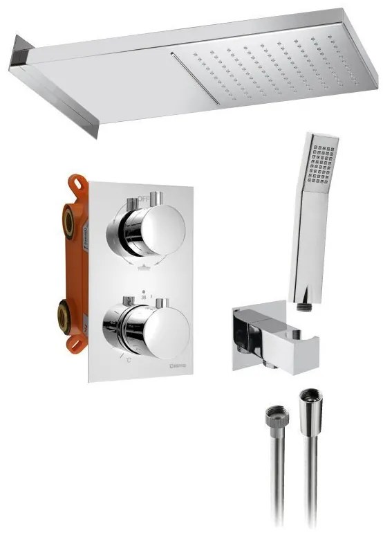 Sapho Sapho, KIMURA podomietkový sprchový set s termostatickou batériou, box, 3 výstupy, chróm, KU383-21