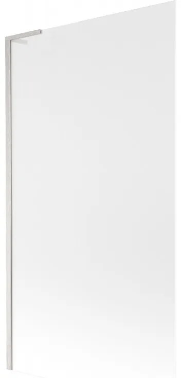 Mexen Next L, 1-krídlová vaňová zástena 100 x 150 cm, 6mm sklo námraza, 6mm číre sklo, profil brúsená oceľ, 895-100-000-03-30-97