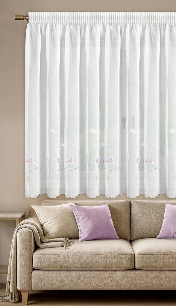 ZÁCLONA NA PÁSKE INESA 350X160 CM KVETY