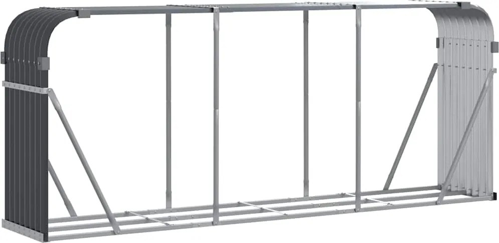 vidaXL Držiak na drevo, antracitový, 234x45x100 cm, pozinkovaná oceľ