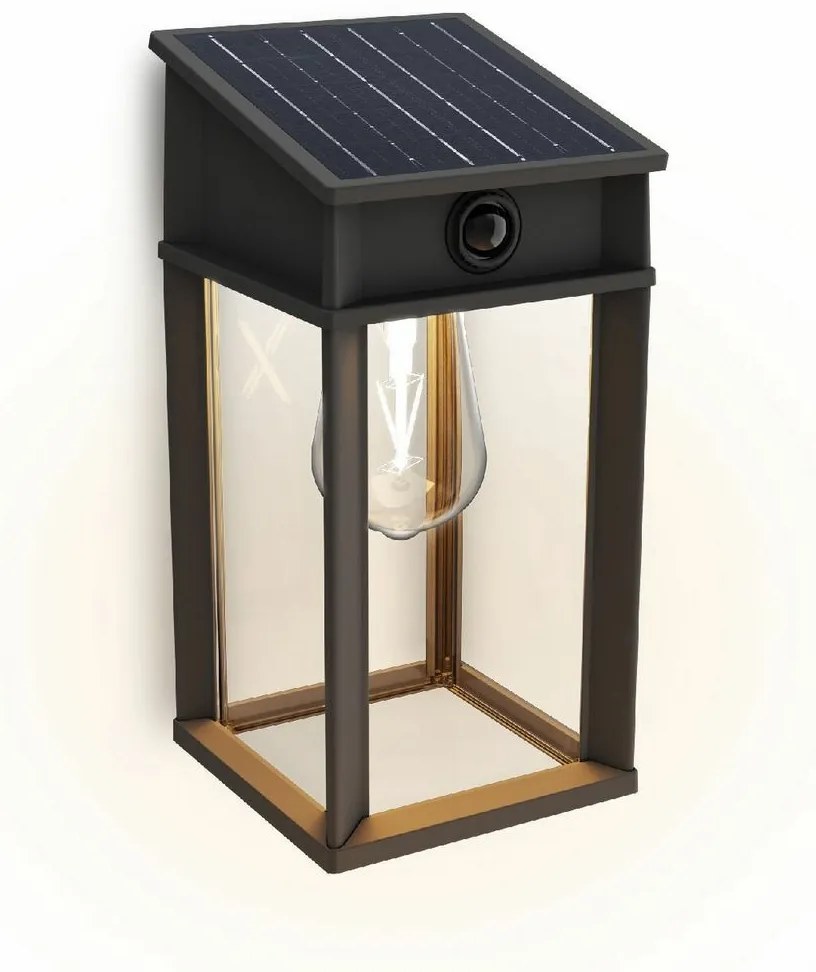Philips Geri UltraEfficient solárne LED svietidlo so senzorom antracit, 3,2 W, 500 lm, 2700 K