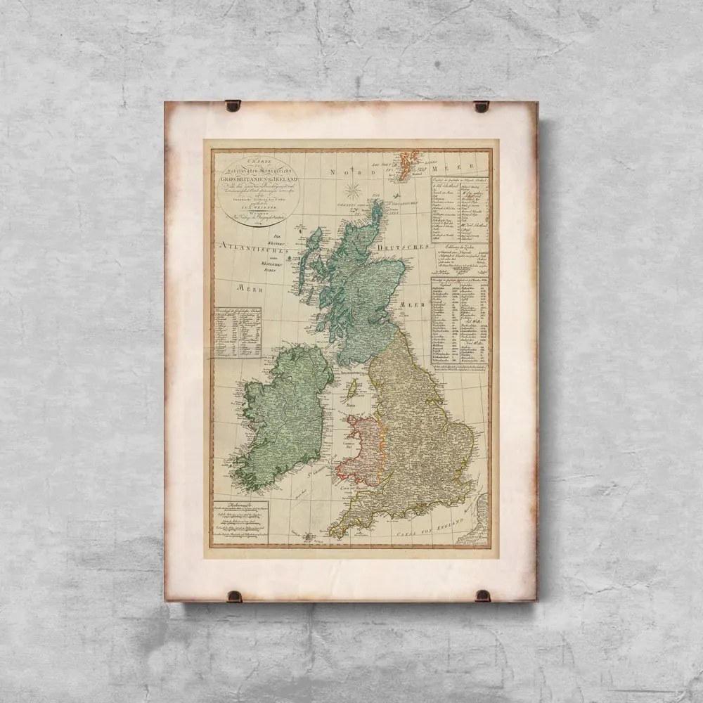 Plagát Mapa Veľkej Británie