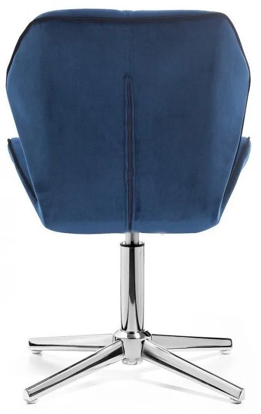 LuxuryForm DESIGN Stolička MILANO MAX VELUR na striebornom kríži - modrá