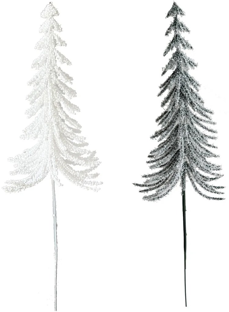 Vianočná dekorácia Stromček zápich, mix 2 farieb, v. 32 cm, SET 2 KS
