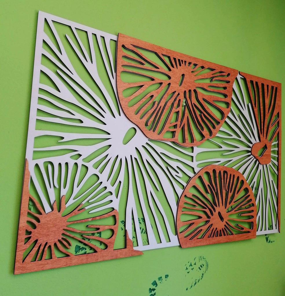 SENTOP | Vyrezávaný obraz na stenu z drevenej preglejky orange 3D efekt KODJAK I SENTOP PR0299 5 casti