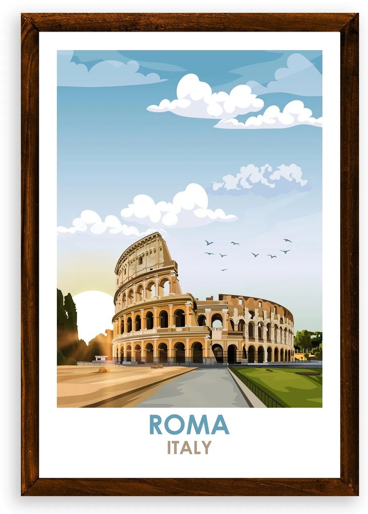 Poster Rím - Poster 50x70cm + čierny rám (71,8€)