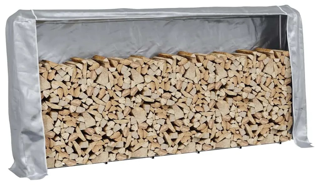 Regál na krbové drevo s pláštenkou 300x25x150 cm 4100712