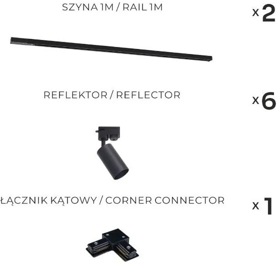 Zuma Line 3562 - Bodové svietidlo v lištovom systéme TUBE 6xGU10/35W/230V čierne