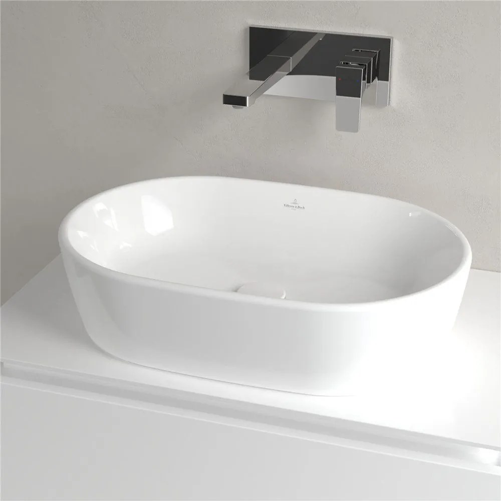 VILLEROY & BOCH Architectura oválne umývadlo na dosku bez otvoru, bez prepadu, 600 x 400 mm, biela alpská, 5A266101