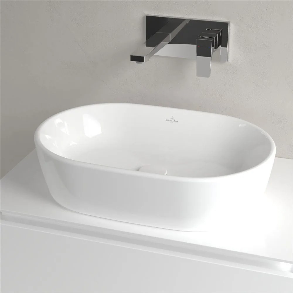 VILLEROY &amp; BOCH Architectura oválne umývadlo na dosku bez otvoru, bez prepadu, 600 x 400 mm, biela alpská, 5A266101