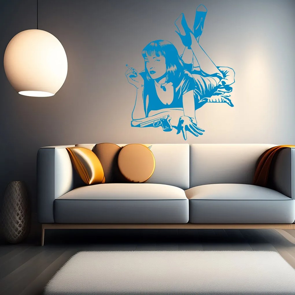 Veselá Stena Samolepka Pulp Fiction Farba: žlutá, Veľkosť: 80 x 98 cm
