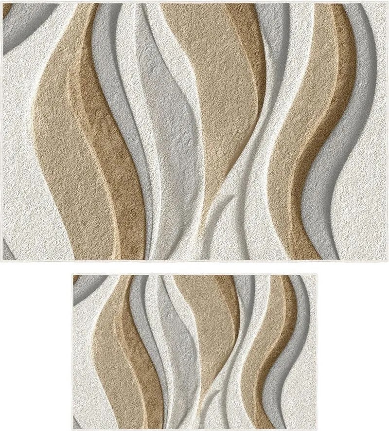 Béžové kúpeľňové predložky v súprave 2 ks 60x100 cm – Foutastic