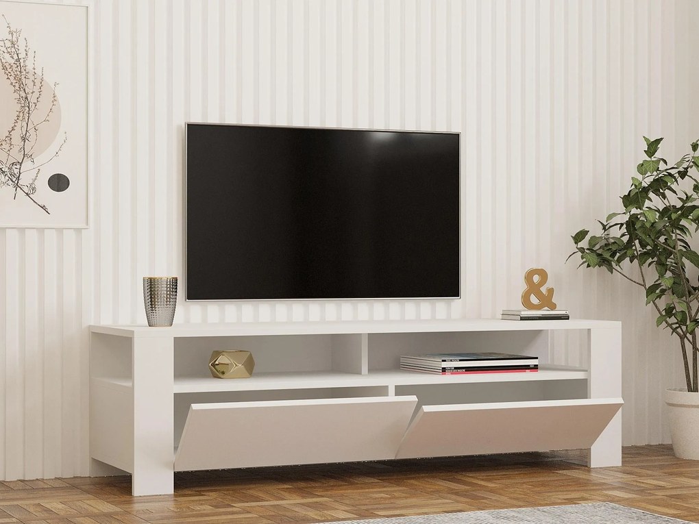 TV stolík/skrinka Cody (biela). Akcia -21%. Vlastná spoľahlivá doprava až k Vám domov. 1088758