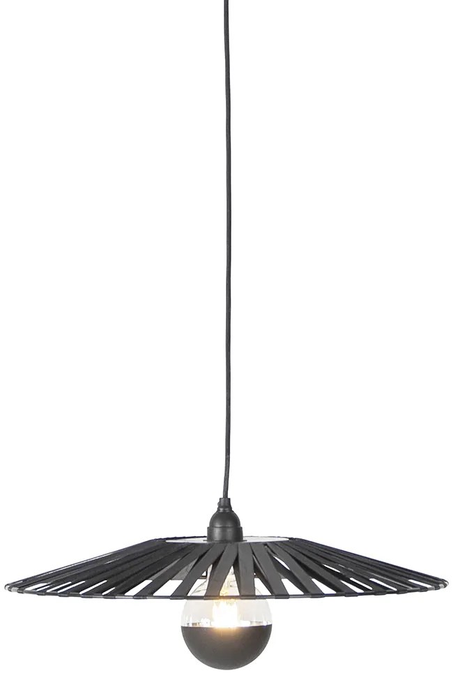 Vidiecka závesná lampa čierna 46 cm - Leia