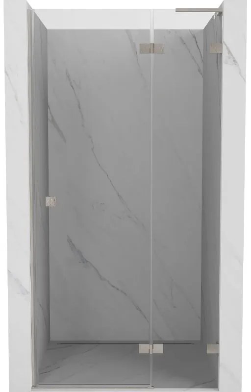 Mexen, Mexen Lunar L pravé otočné sprchové dvere 125 cm, transparentné, brúsený nikel - 834L-125-000-97-00-P