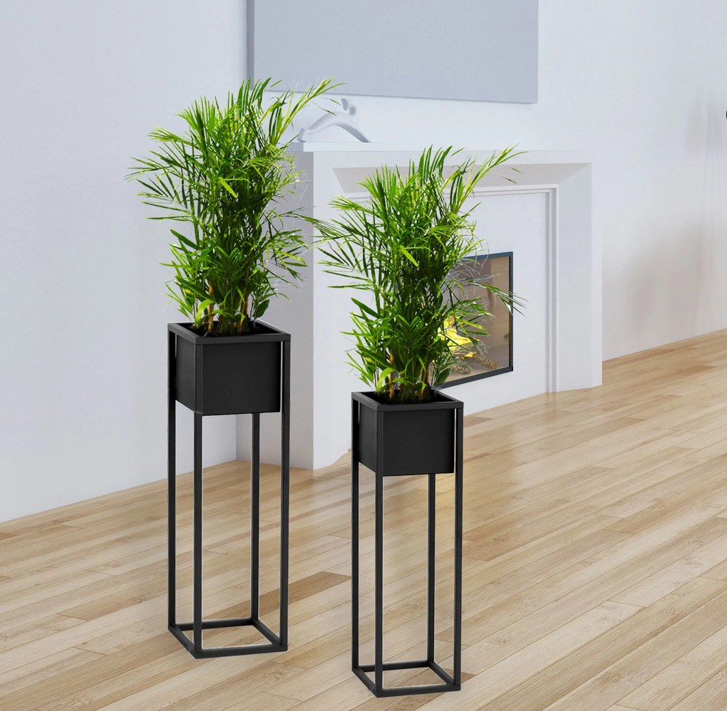 Tutumi Tutumi, kovový kvetináč 70cm FS-C70, čierna, HOM-09812