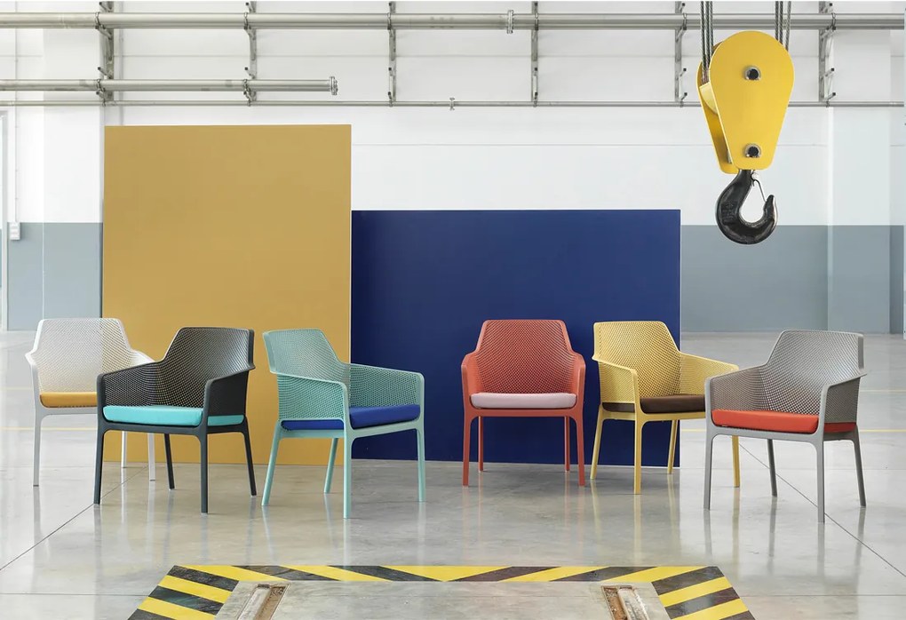 Stima Moderní plastové kreslo NET Vyberte odtieň ->: Salice - modrá