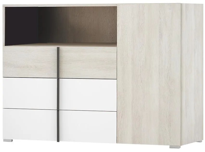 Komoda Remo RM9 dub wilton/biela/antracit