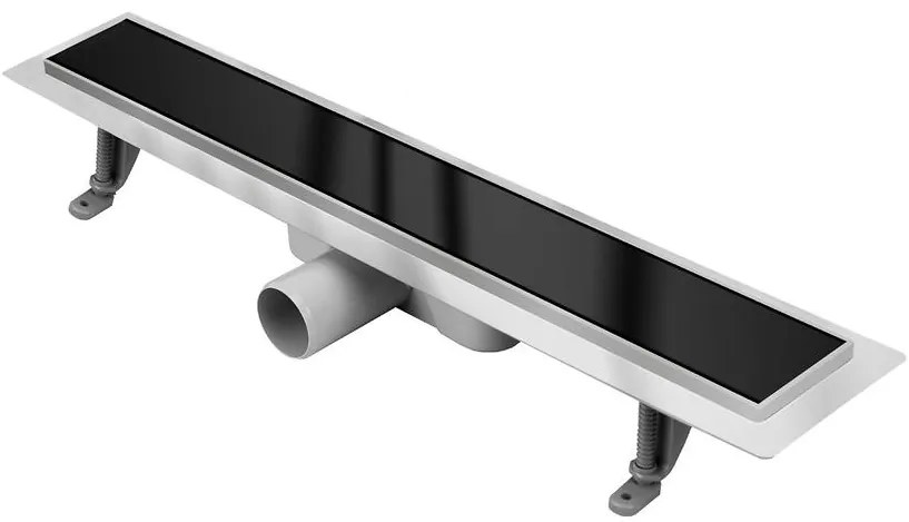 Odvodnenie líniové Inox čierne sklo 700