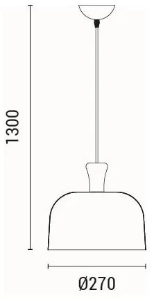 Luster na lanku 1xE27/15W/230V žltá pr. 27 cm