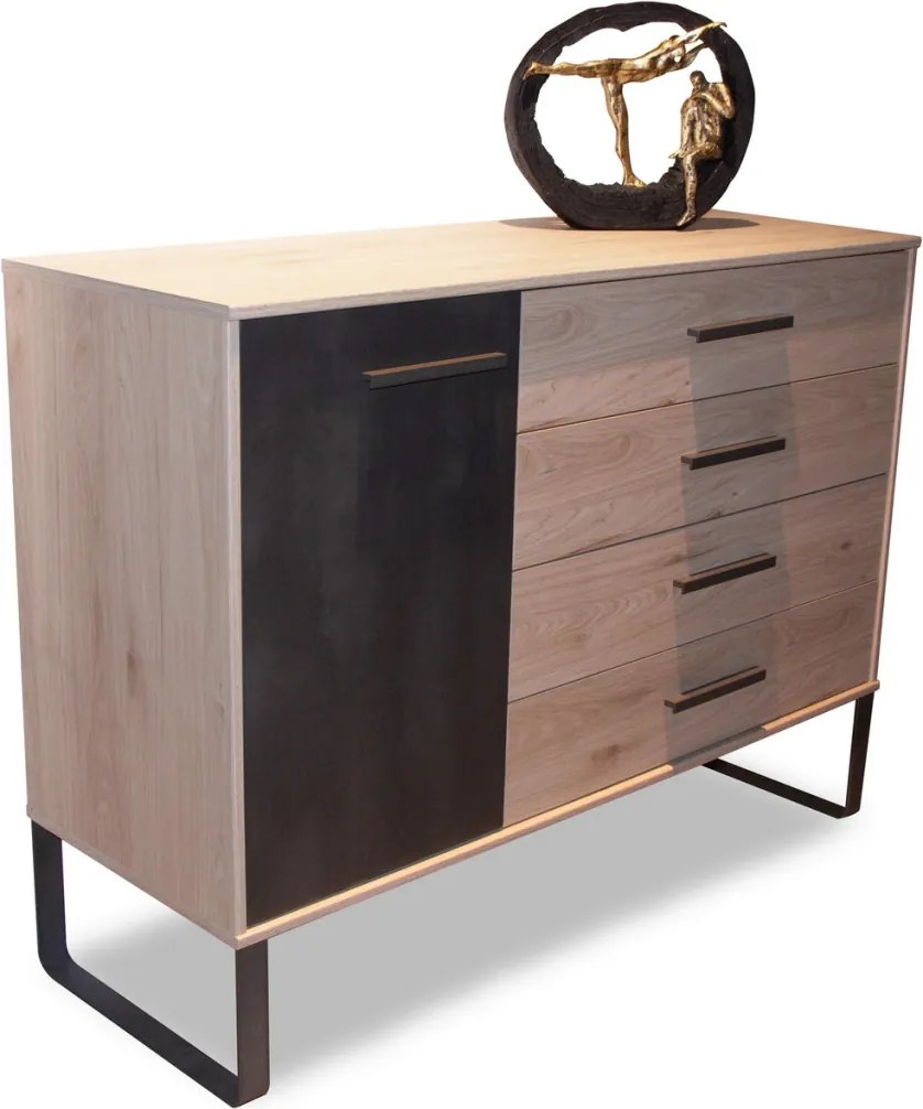 Komoda so zásuvkami Brüssel 120 cm, kamenný dub/šedá