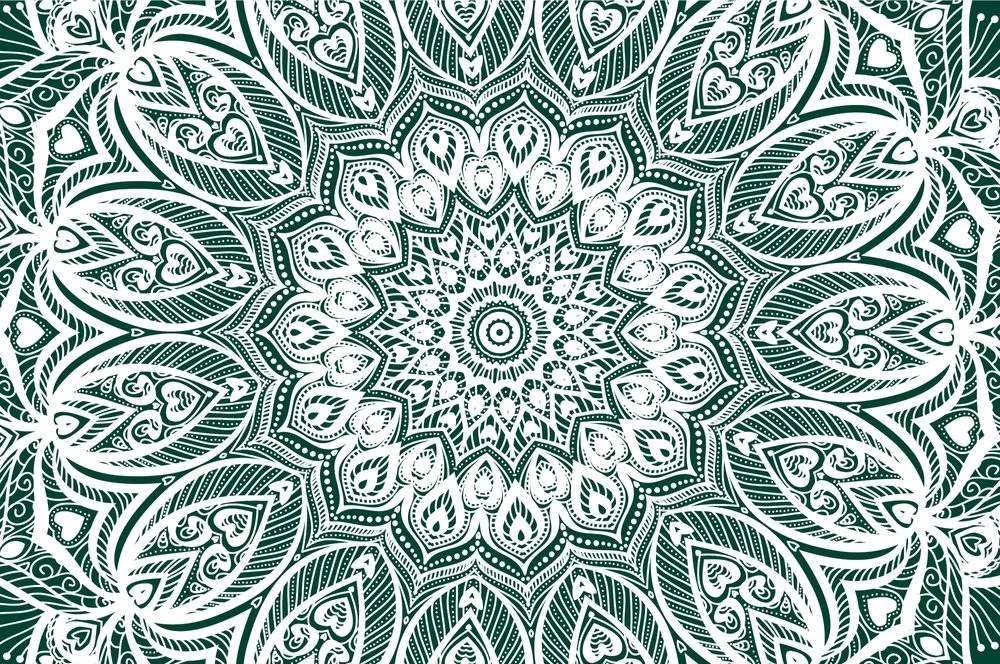 Tapeta Mandala harmónie na zelenom pozadí - 150x100