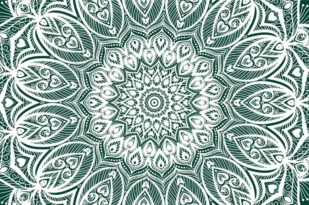 Tapeta Mandala harmónie na zelenom pozadí - 300x200