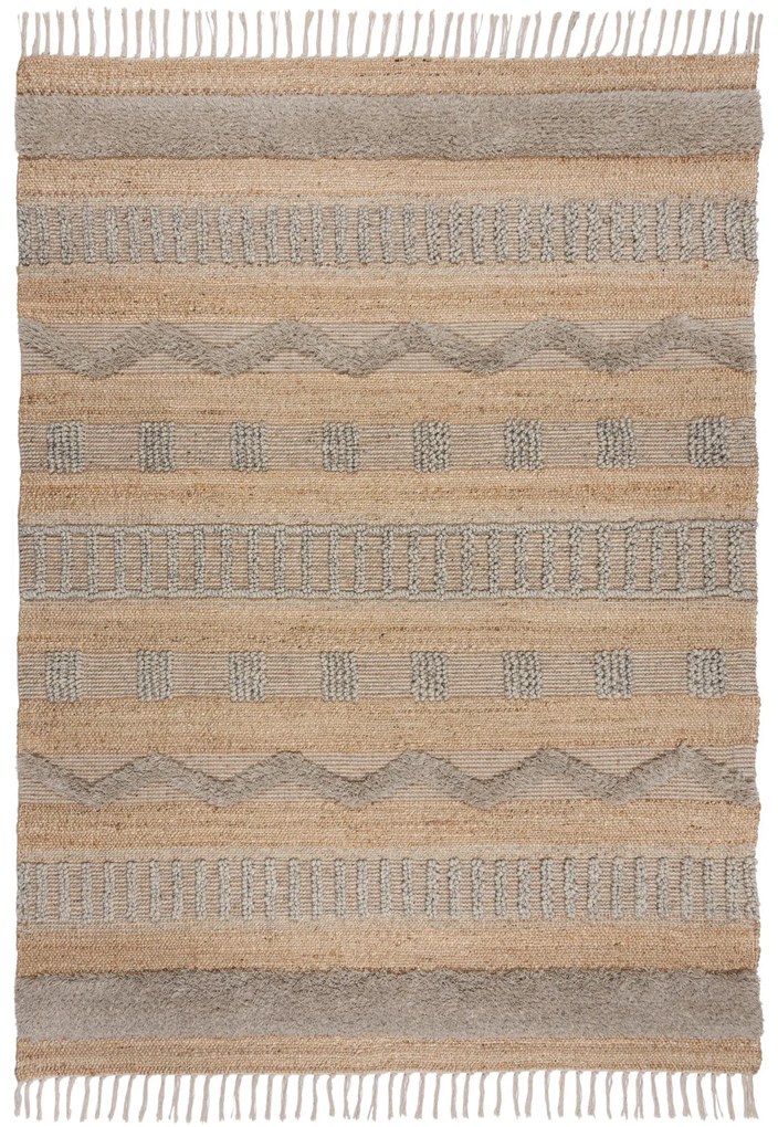 Flair Rugs koberce Kusový koberec Jubilant Medina Jute Natural/Grey - 120x170 cm