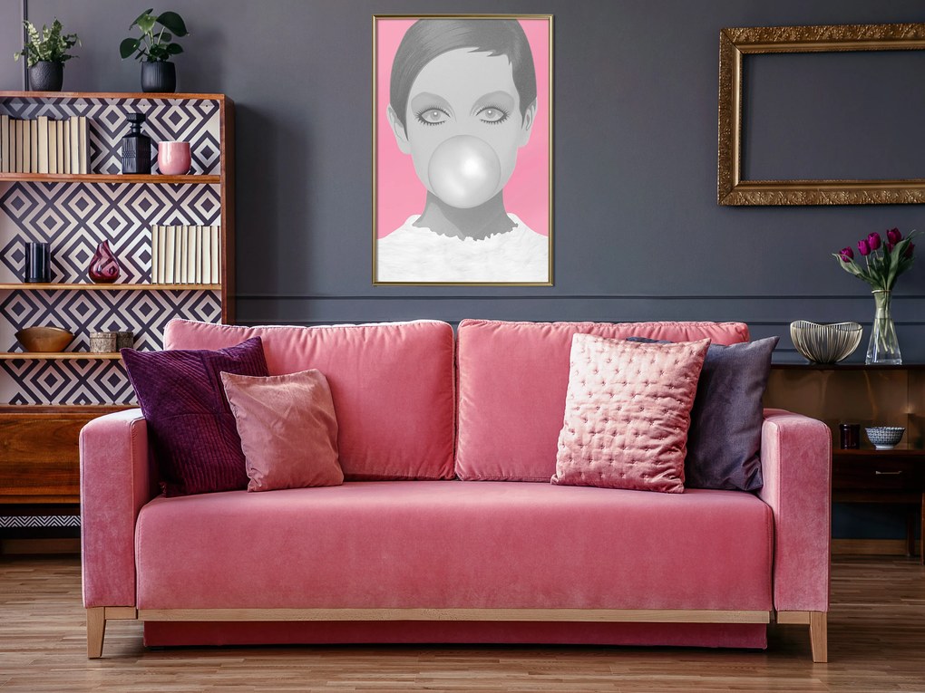 Artgeist Plagát - Bubble Gum [Poster] Veľkosť: 30x45, Verzia: Zlatý rám