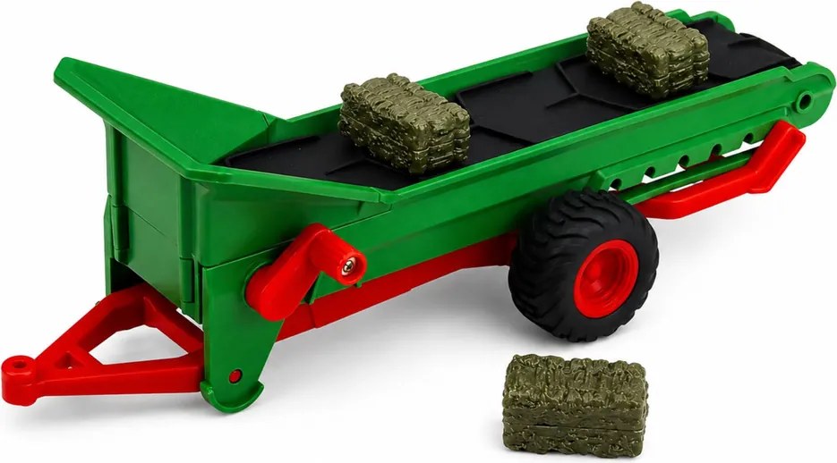 LEAN Toys Poľnohospodársky traktor s dopravníkovým pásom, diaľkovo ovládaný RC, s balíkom a svetlami, mierka 1:24