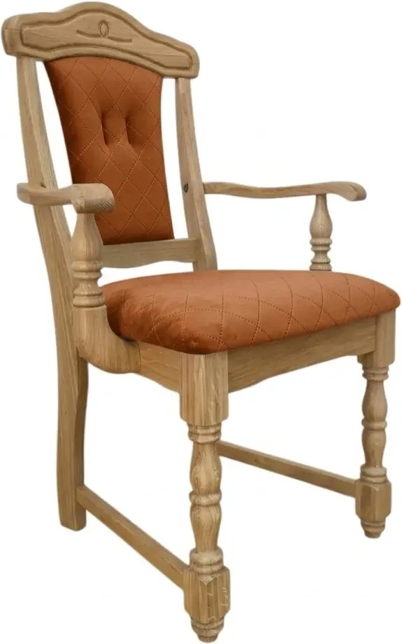 Klasická dubová - čalúnená stolička s podrúčkami FA, 65x53x99 cm Caro15